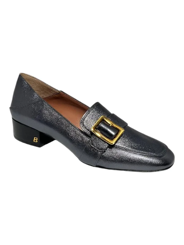 Bally Janelle 6217720 Ladies Metal Gray Loafers Leather