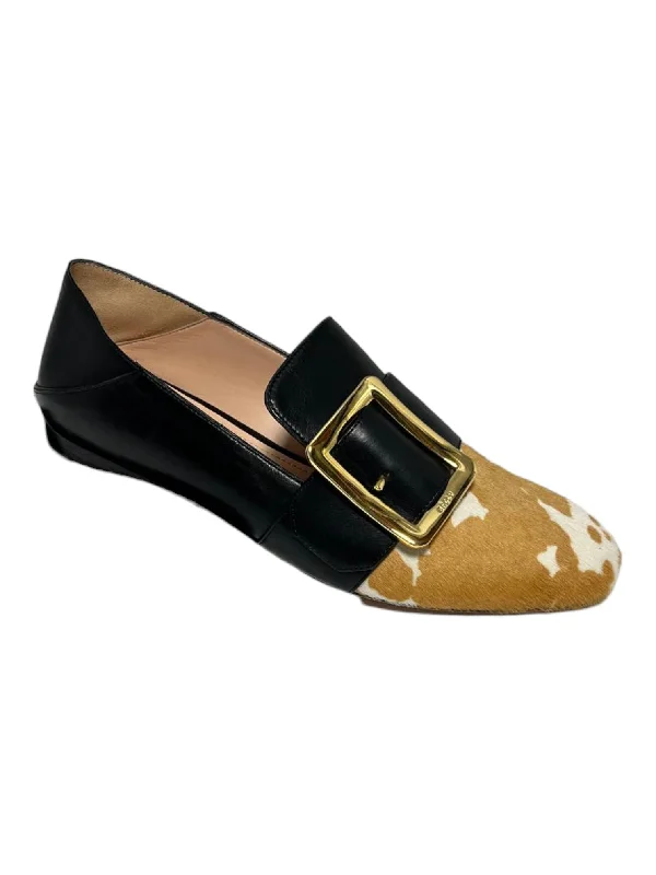 Bally Janelle 6225887 Ladies White/Black Pony Loafers Leather