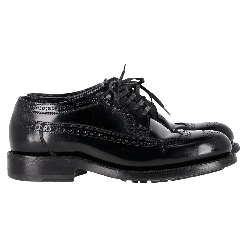 Celine Brogue Lace-Up Oxfords in Black Calfskin leather