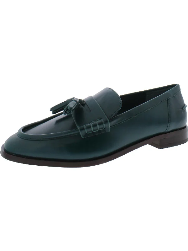 Chiamry Womens Leather Tassel Loafers