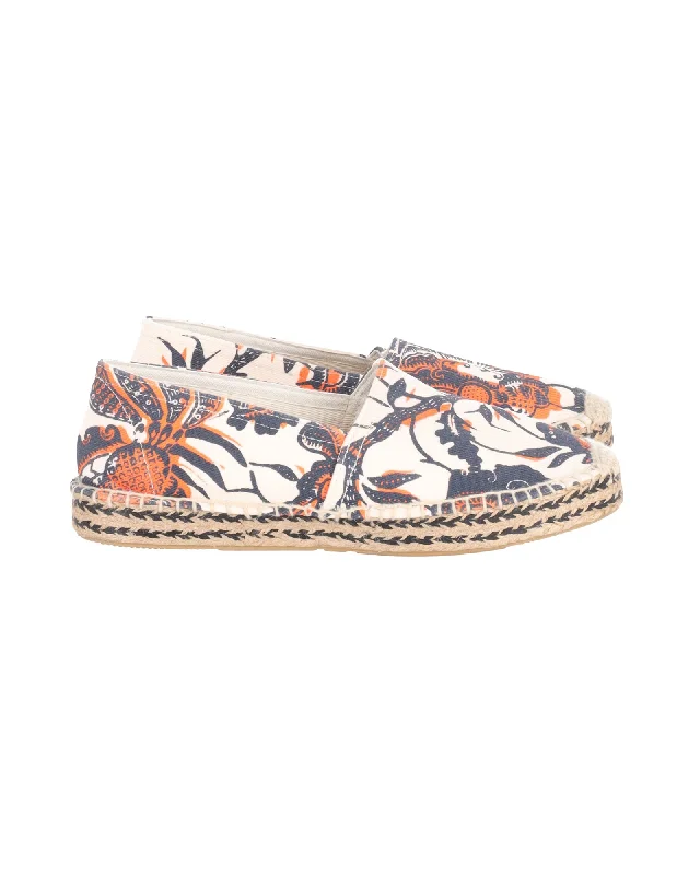 Isabel Marant Etoile Canaee Floral Print Espadrilles in Ecru Canvas