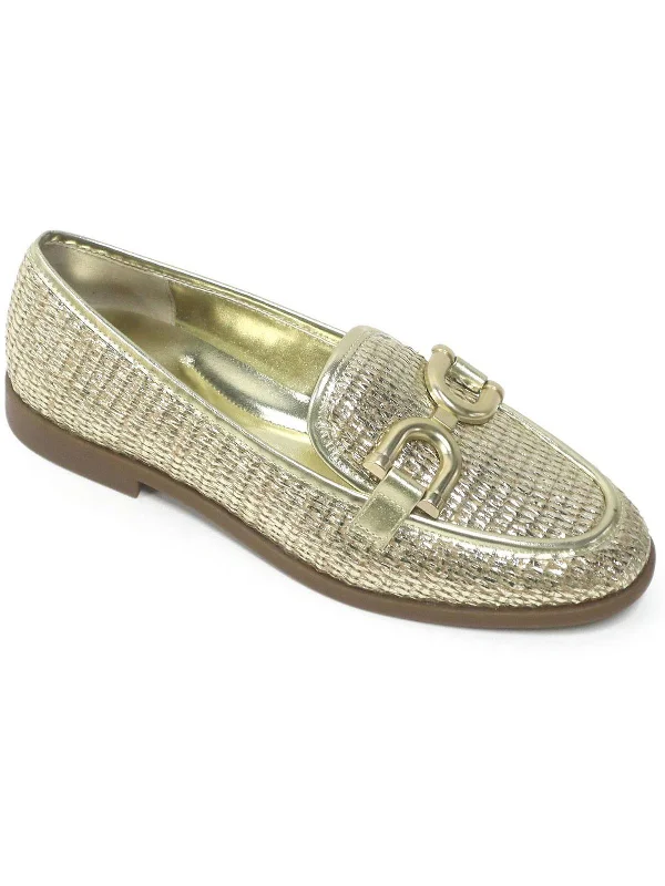 Linda Bit Womens Woven Almond Toe Loafers