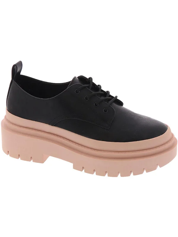 MALENE Womens Faux Leather Platform Oxfords