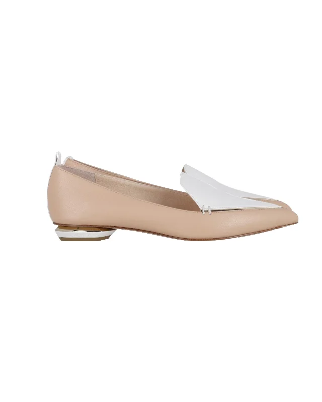 Nicholas Kirkwood Beya Loafers in Nude Nappa Calf Leather