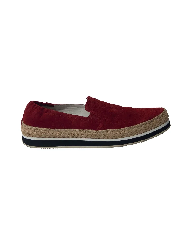 Prada Espadrille Sneakers in Red Suede