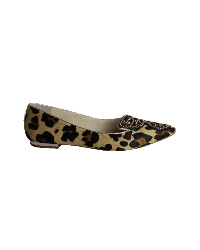 Sophia Webster Bibi Butterfly Ballet Flats in Animal Print Pony Hair