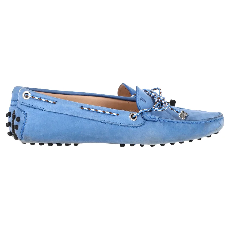 Tod's Gommino Loafers in Light Blue Suede