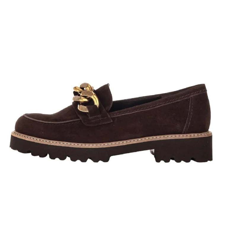 Women's Braided Ornament Detail Loafer In Chocolate