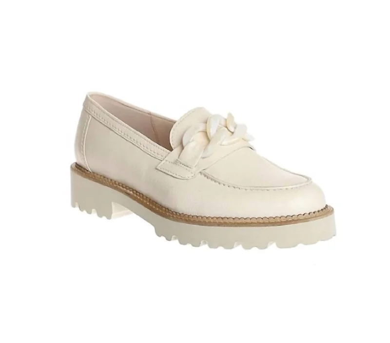 Women's Buckle Instep Loafer In Ivory Leather