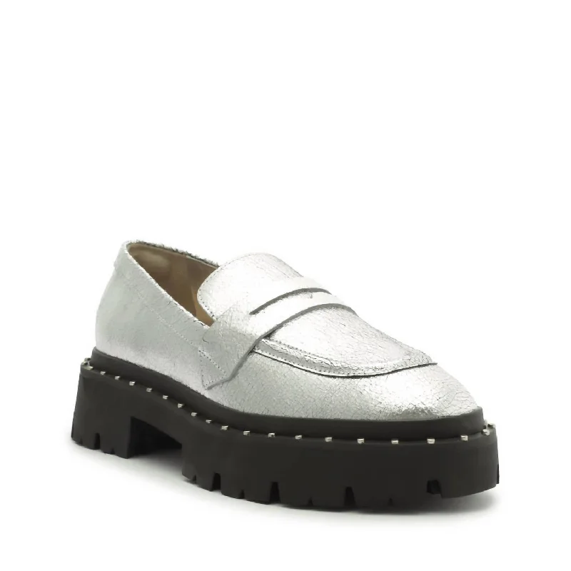 Women's Christie Studs Loafer In Silver Prata