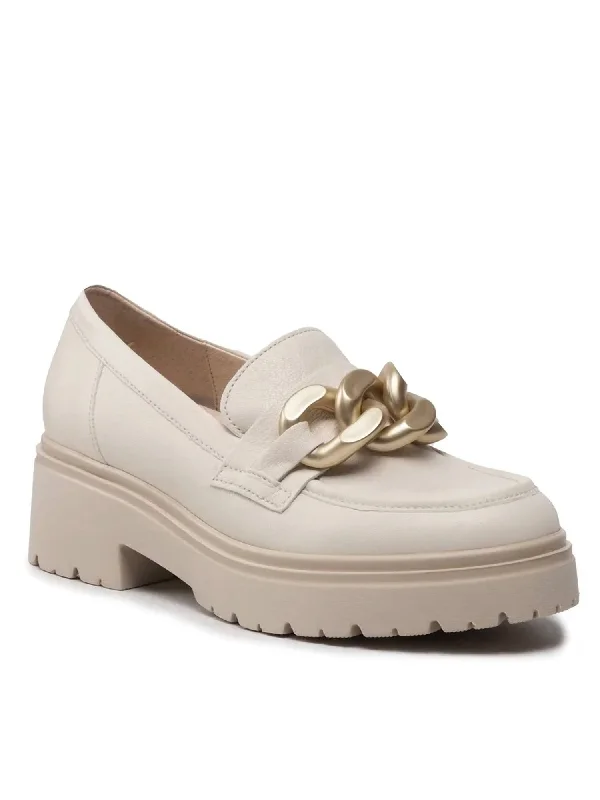 Women's Chunky Loafers In Cream/gold Ornament