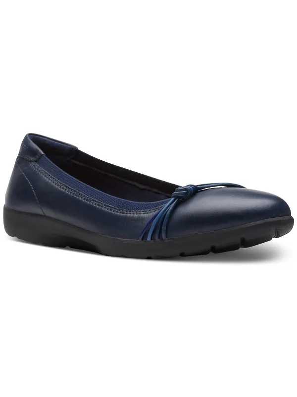 Womens Leather Slip-On Ballet Flats