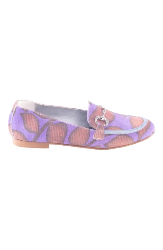 Women's Morse Code Patchwork Leather Loafer In Purple