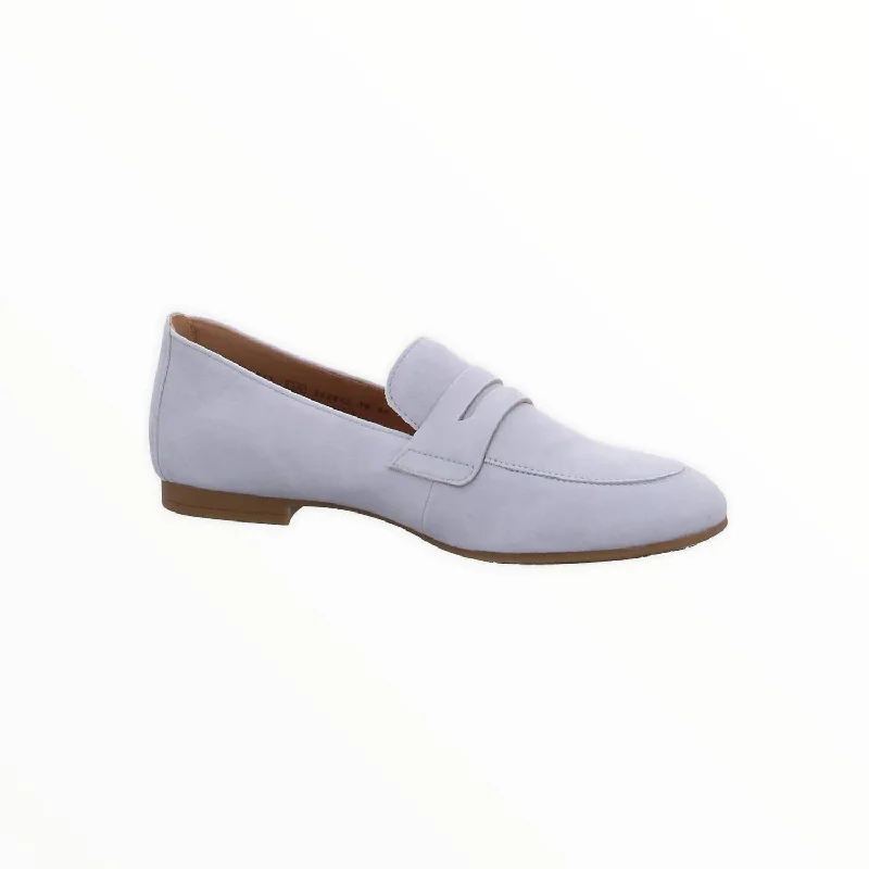 Women's Suede Loafers In Aqua