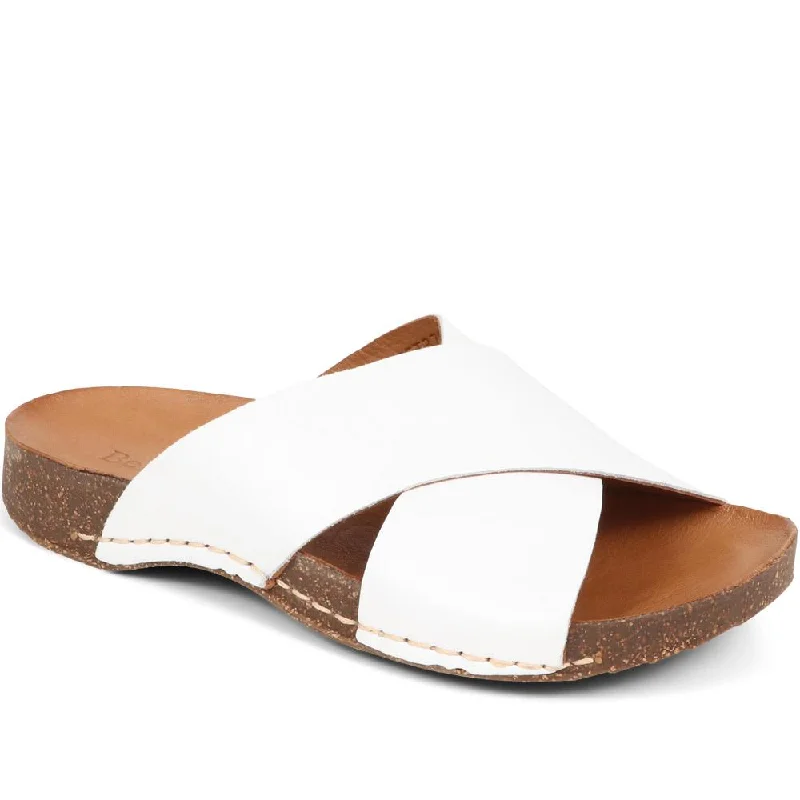 Leather Cross Strap Sandals - BELMET37021 / 323 857