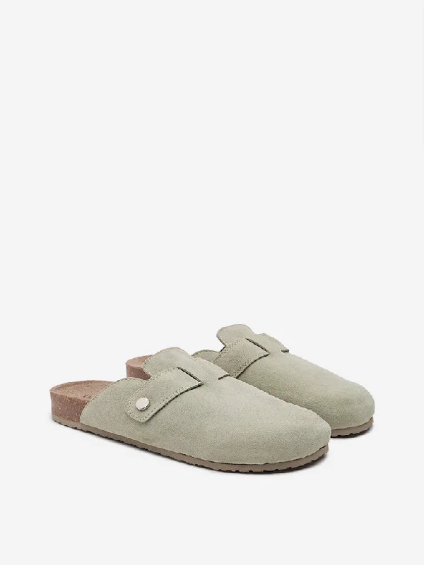 LUNA BLU Sage Suede Slip-On Sandals