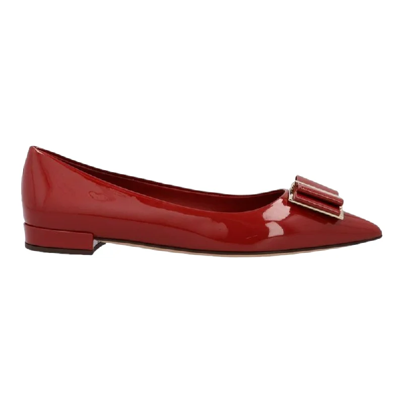 SALVATORE FERRAGAMO Zeri 10 Women's 724202 Red Flats